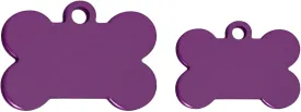 10 Bulk Wholesale Blank Bone Shape Premium Pet Id Tag, 9 Colors, 2 Sizes to Choose from (Purple, Large)