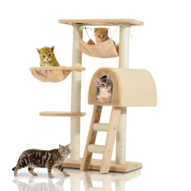 100 cm Cat Tree Scratching Activity Center-Deep Cream
