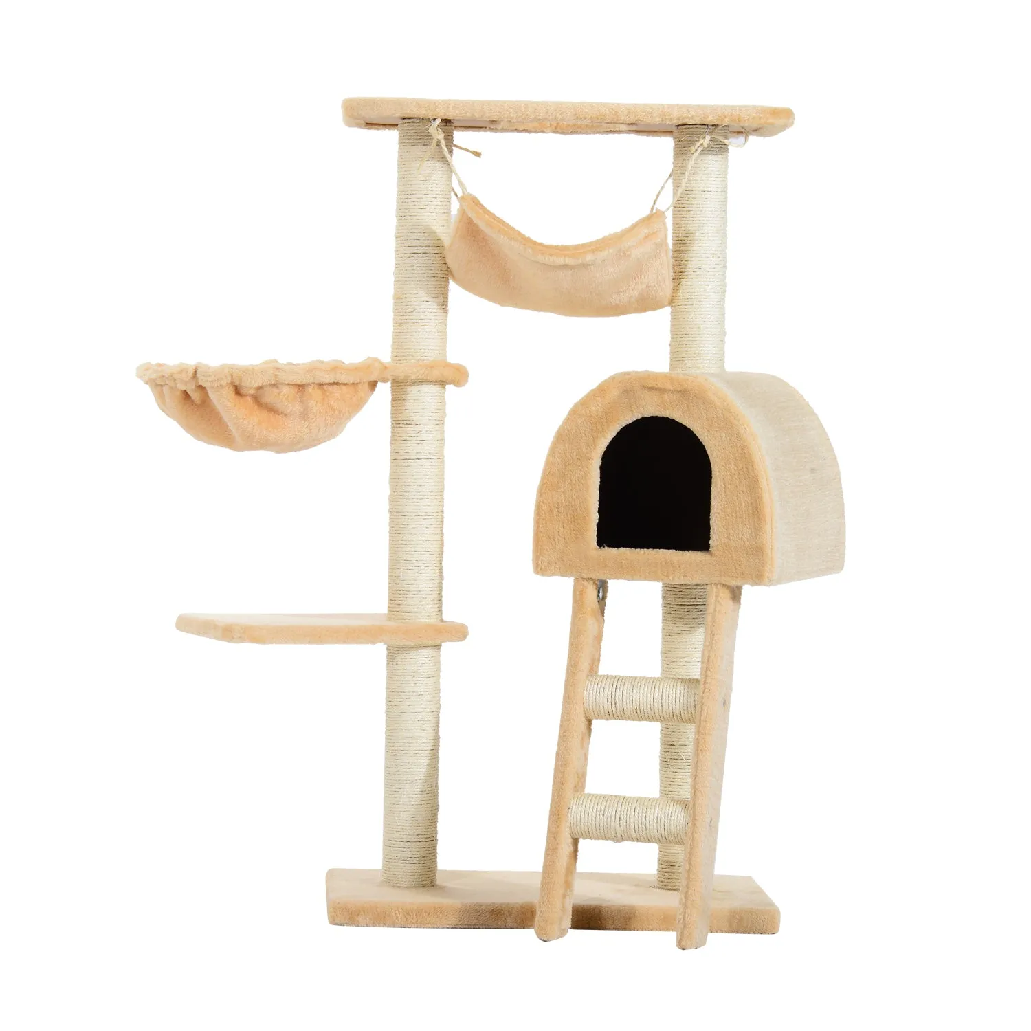 100 cm Cat Tree Scratching Activity Center-Deep Cream