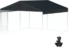 10'L x 10W' Replaceable Dog Kennel Cover 600D Heavy Duty Waterproof Dog Kennel Canopy Cover Black (Includes Cover only)