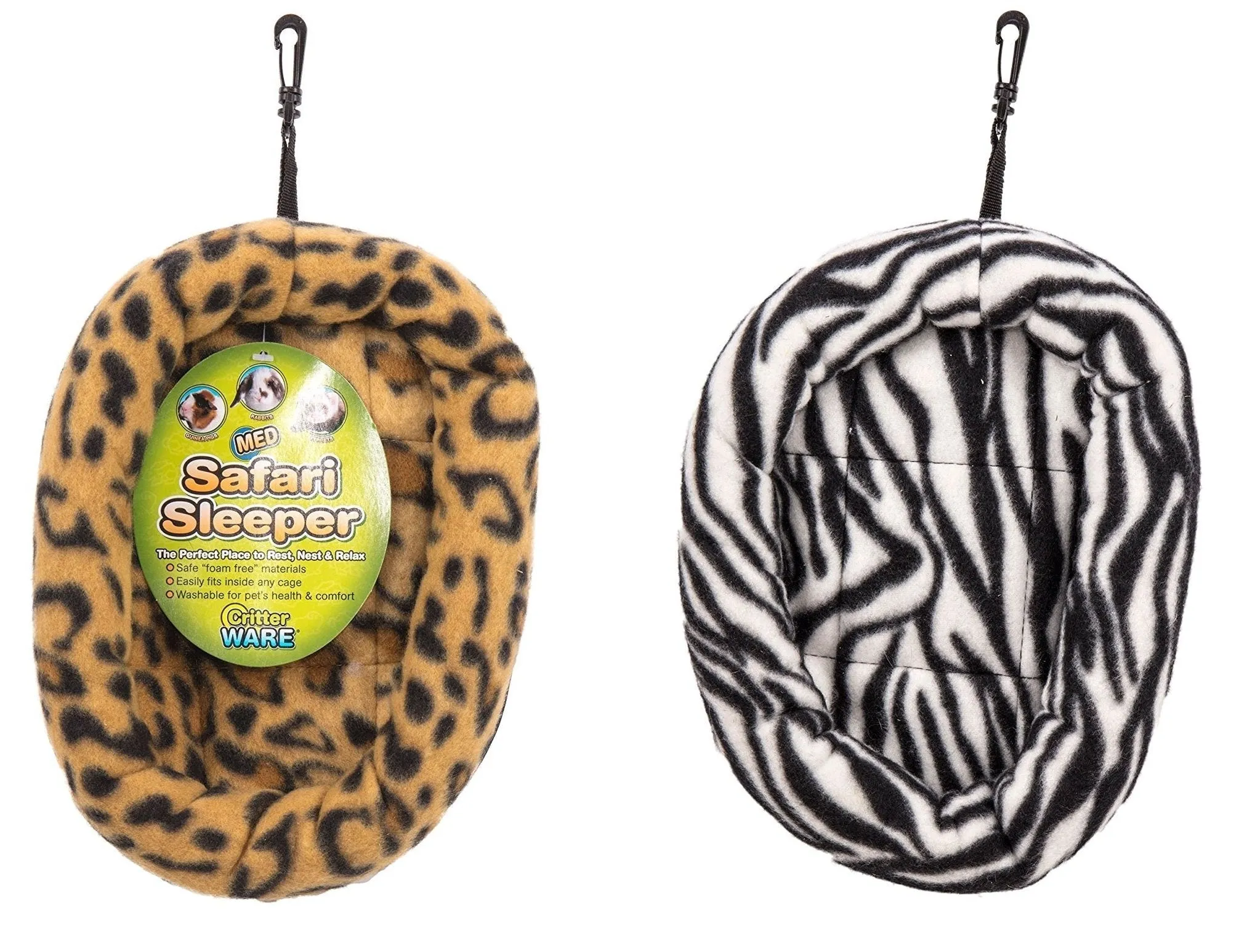 (2 Pack) Ware Manufacturing Safari Sleeper Beds for Small Animals, Medium - Colors May Vary
