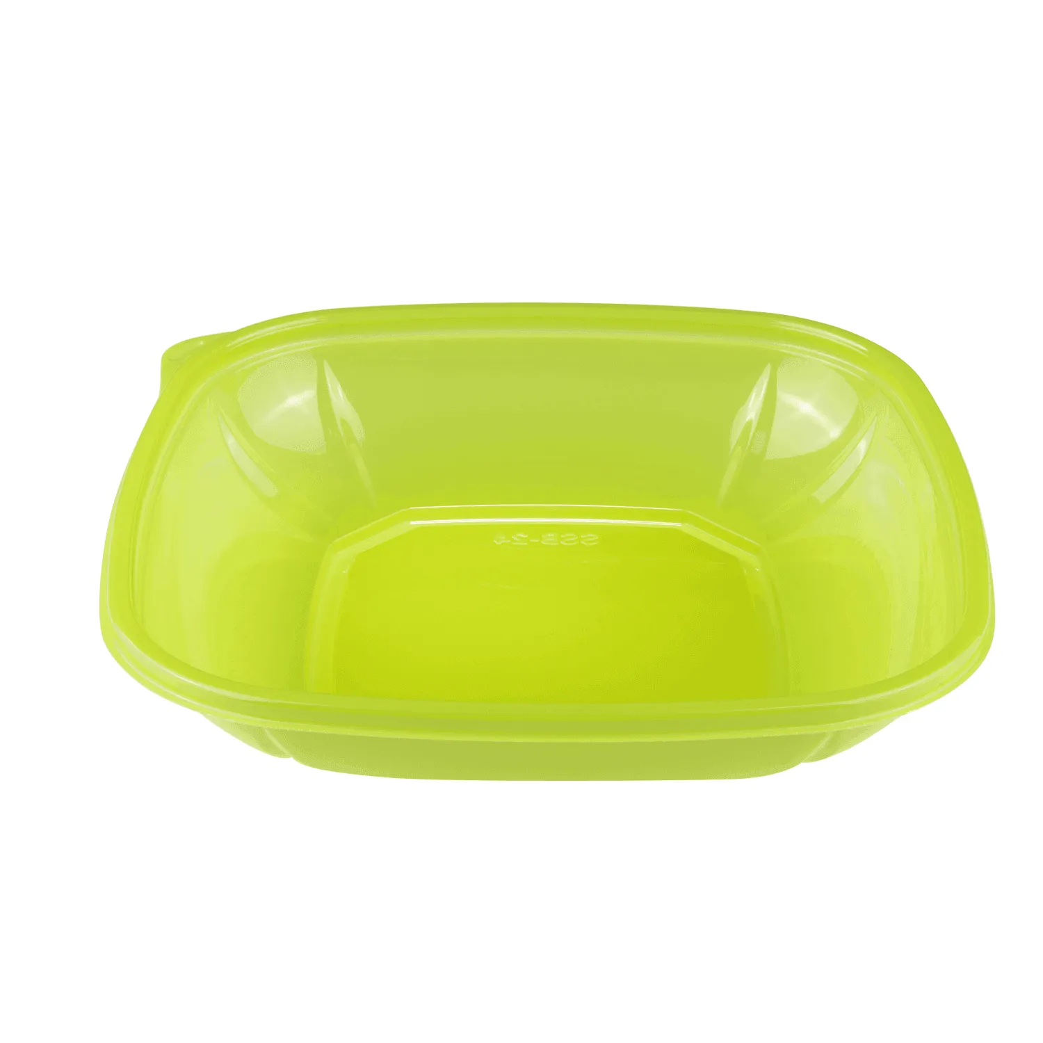 [300 ct] 24 oz Square Disposable Salad Bowl Lids | PET | Green