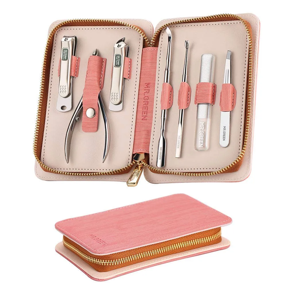 7Pcs Manicure Set, Pedicure Sets, Nail Clipper sets，Stainless Steel Professional Nail Cutter with Travel Case