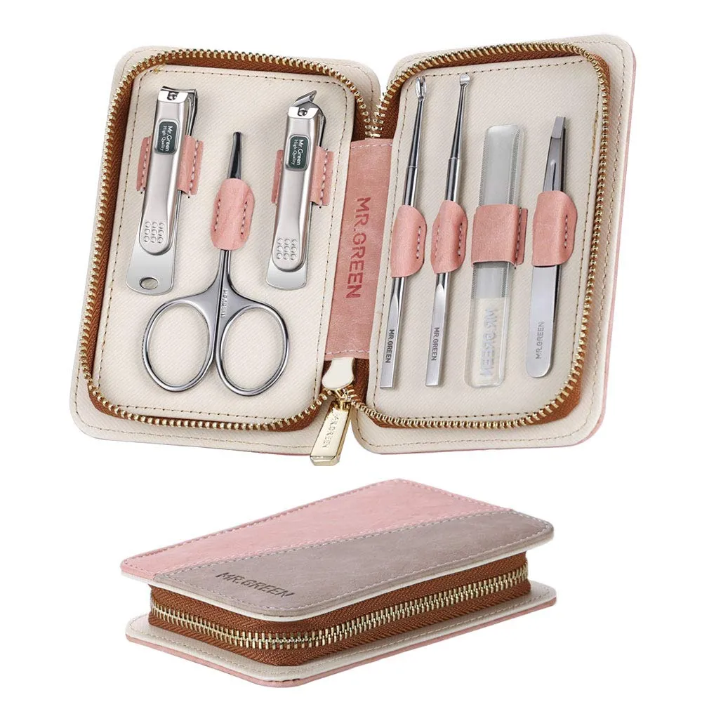 7Pcs Manicure Set, Pedicure Sets, Nail Clipper sets，Stainless Steel Professional Nail Cutter with Travel Case