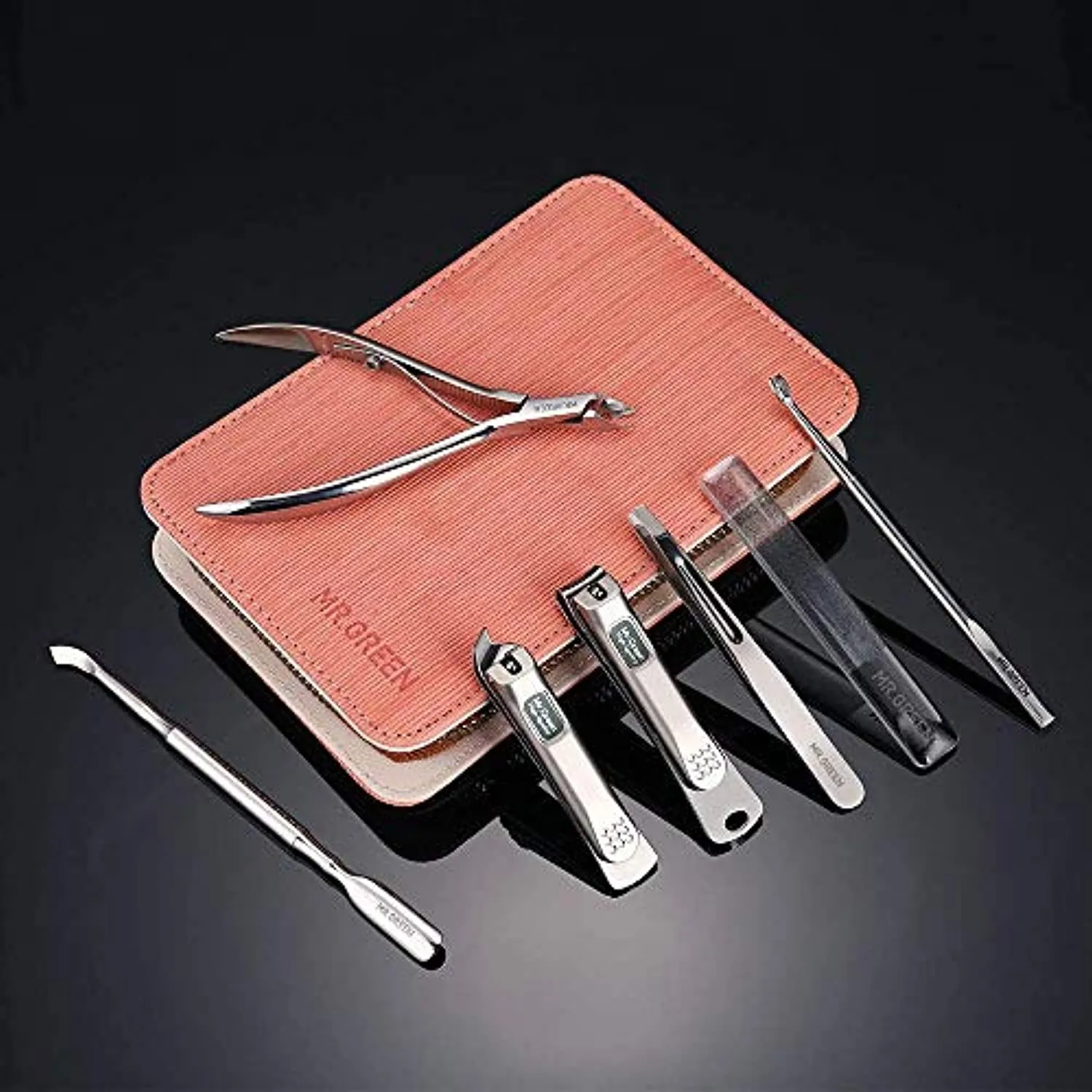 7Pcs Manicure Set, Pedicure Sets, Nail Clipper sets，Stainless Steel Professional Nail Cutter with Travel Case