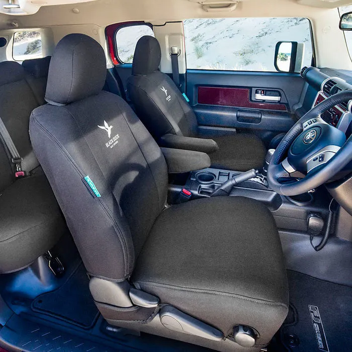 Black Duck Canvas Seat Covers Iveco Daily 4X4 Single/Dual Cab Chassis 6th Gen 5/2016-On Black