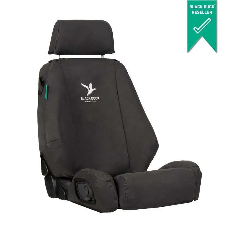 Black Duck Canvas Seat Covers Iveco Daily 4X4 Single/Dual Cab Chassis 6th Gen 5/2016-On Black