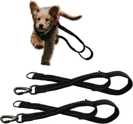Bungee Dog Leash Extender 2-Pack Shock Absorbing Lead Extension Attachment with Reflective Threads and Control Handle for Safety and Comfort, 23.6 inches