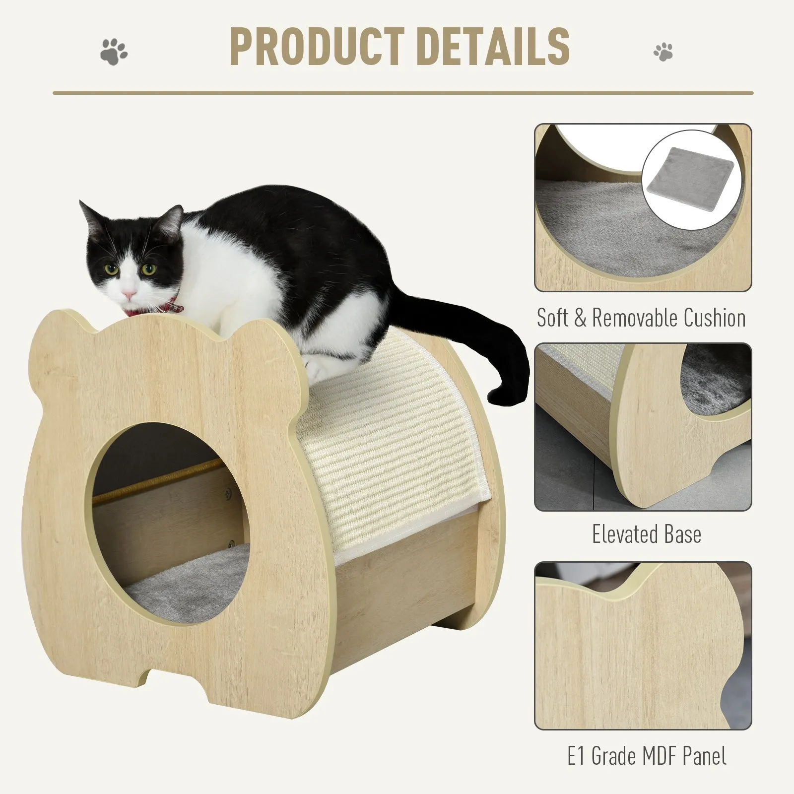 Cat Removable Scratching Pad Hideout House