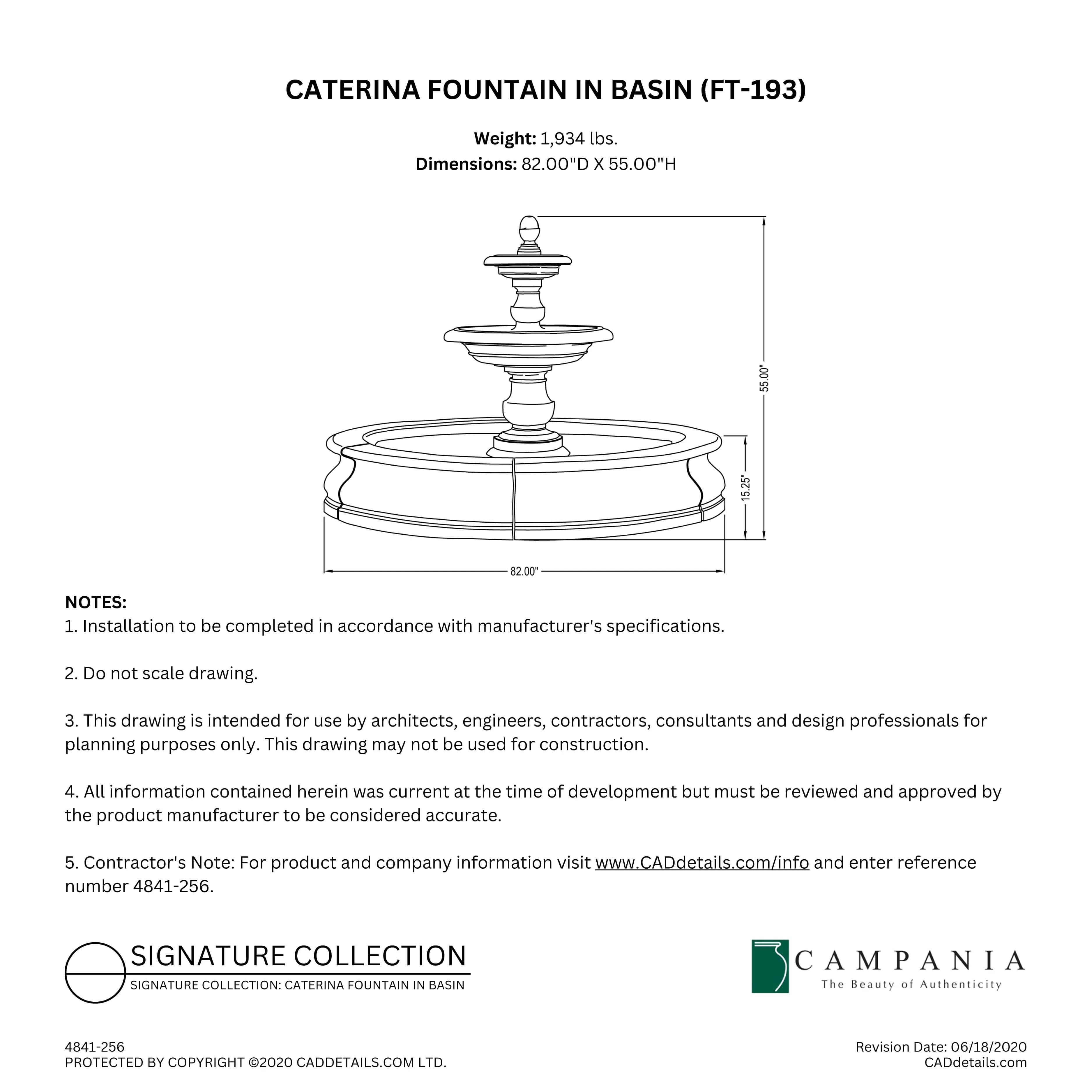 Caterina Fountain in Basin Campania International