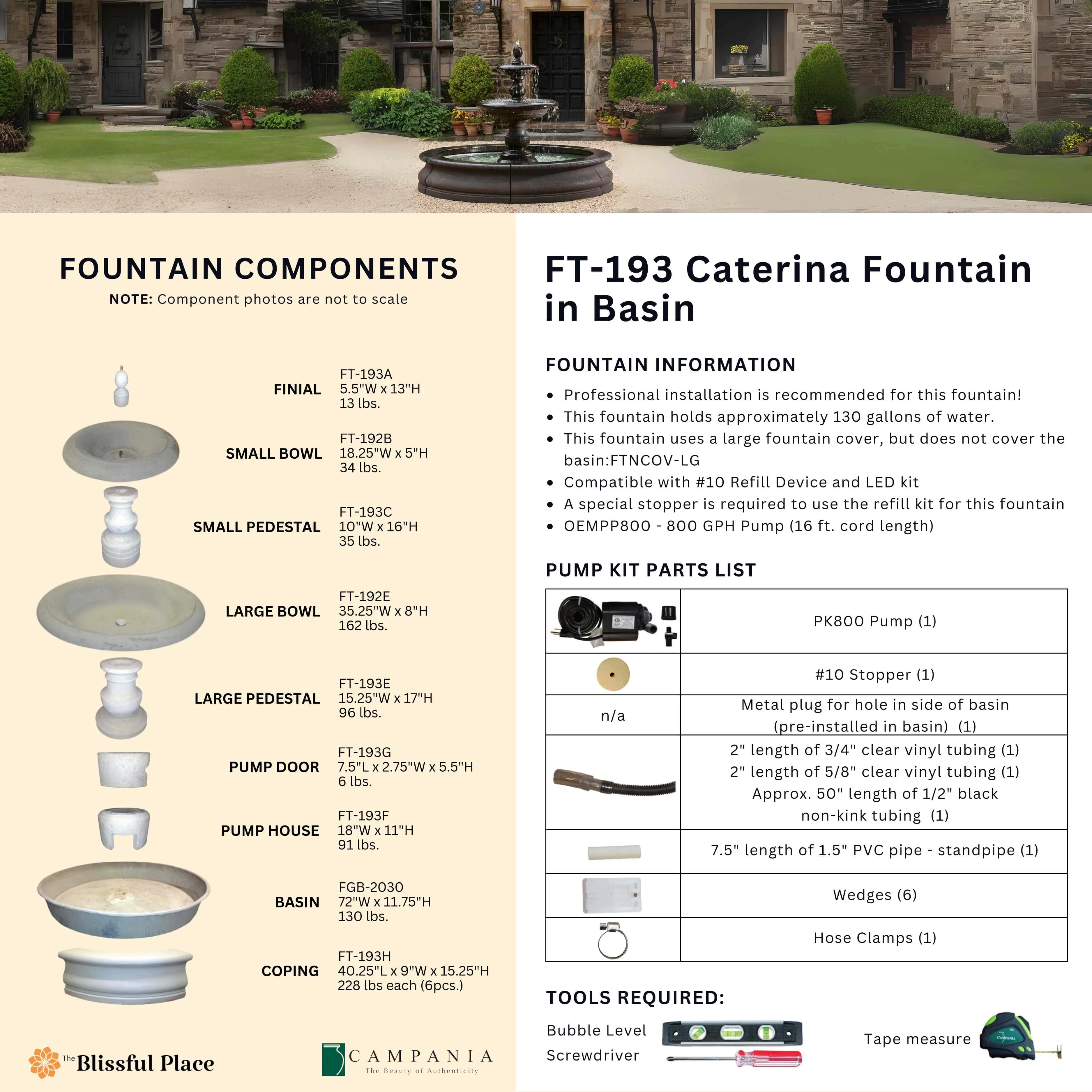 Caterina Fountain in Basin Campania International