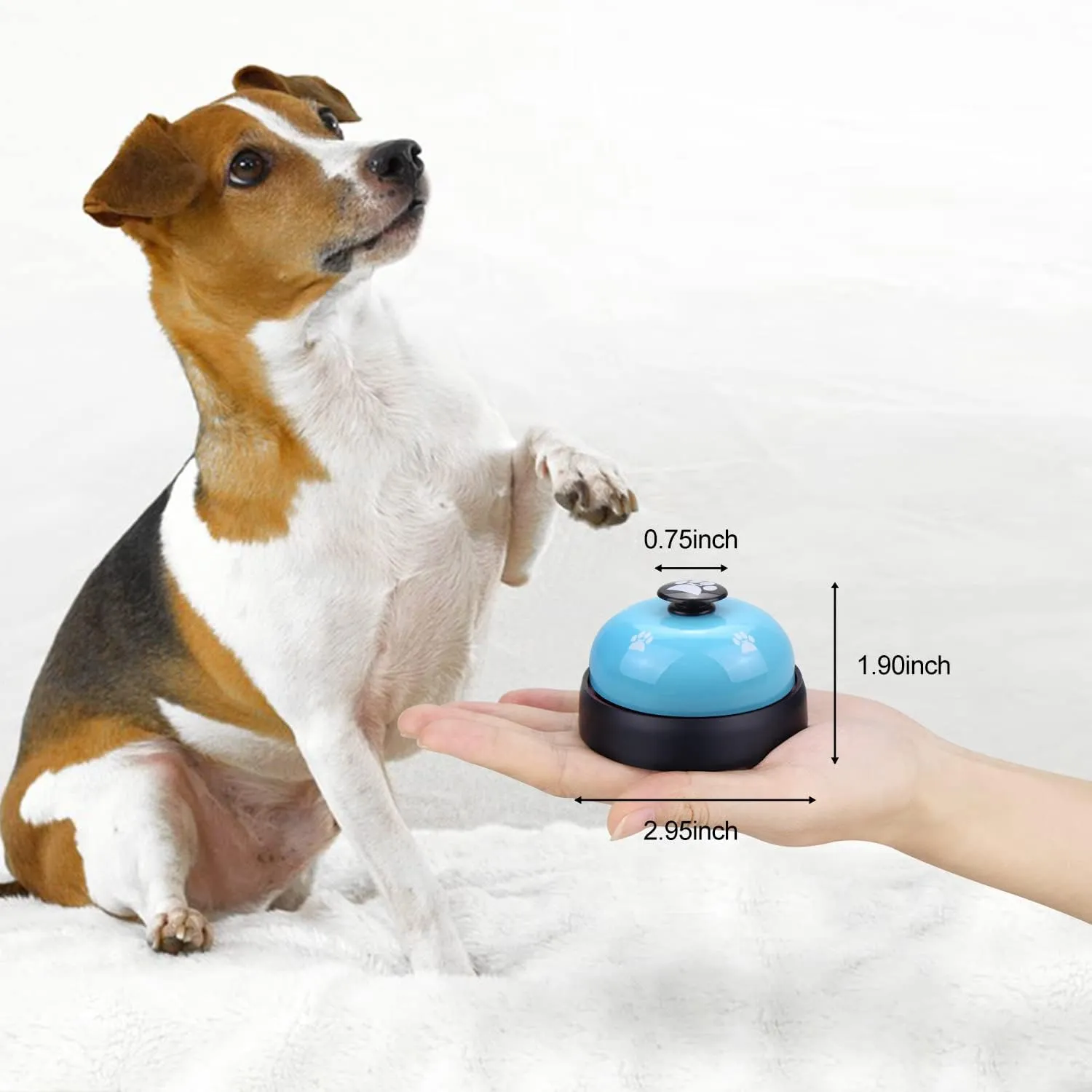 Comsmart Dog Potty Training Bells, 2 Metal Dog Paw Print Pet Bells with Non-Skid Rubber Base for Dog Cat Puppy Kitten Potty Training Interactive Game Toys, Service Bells for Hotel Bar Shop Restaurant