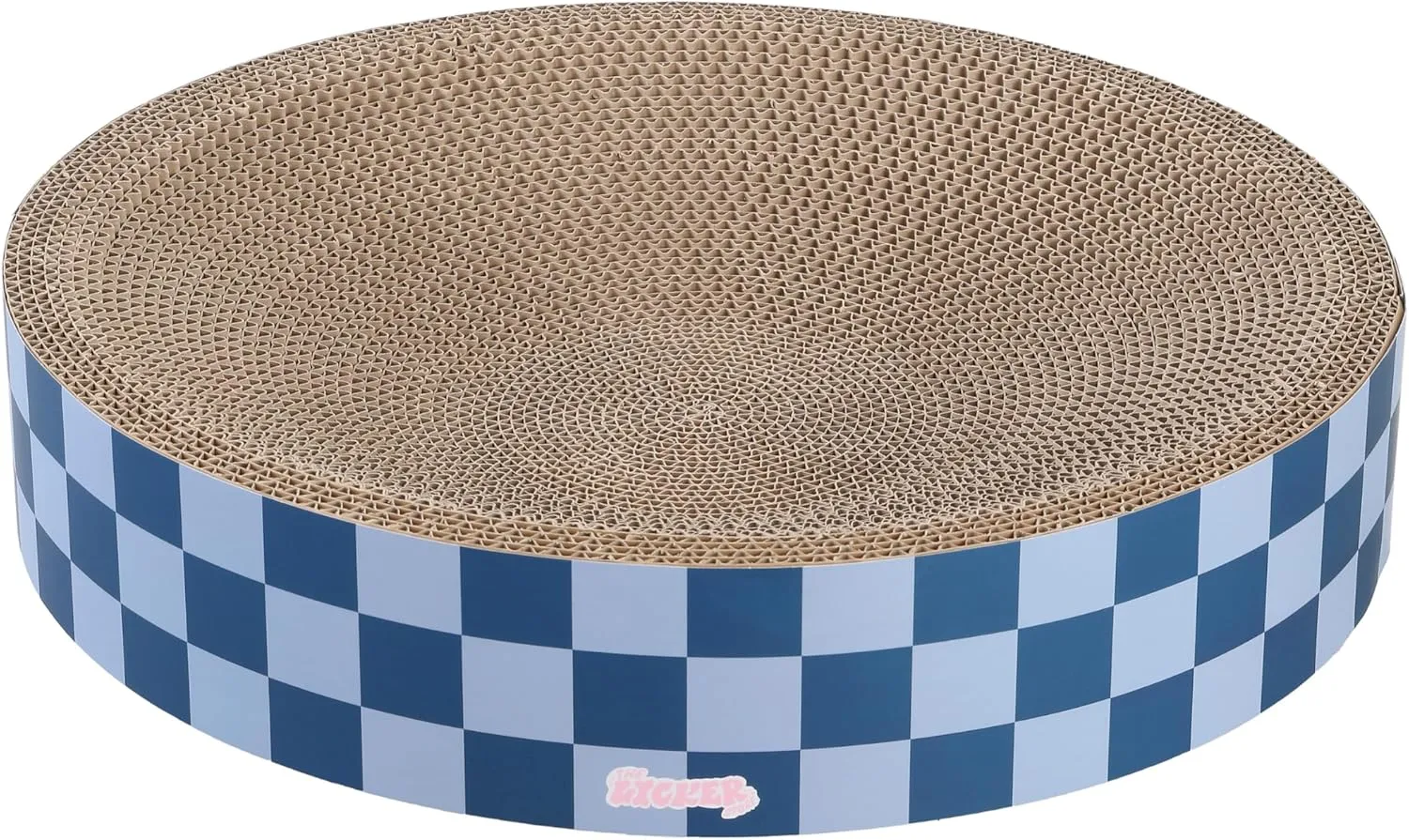 CSR1010B Nelson 20.13" Modern Cardboard Round Bowl Cat Scratcher with Catnip, Blueberry