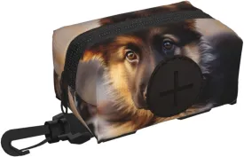 Dog Poop Bag Holder For Leash, Lightweight Dispenser For Pet Waste Bags German Shepherd Puppy Puppy Potty Carrier Small Doggy Zipper Pouch With Carabiner Clip