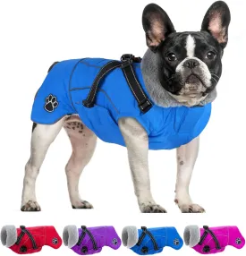 Doglay Dog Coat with Harness, Reflective Warm Dog Jacket Waterproof Puppy Winter Coat for Cold Weather, Adjustable Fleece Jacket for Small Medium Large Dogs
