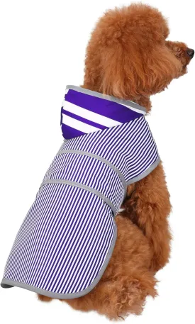 Dogs Raincoat with Hood and Leash Hole, Waterproof Dog Rain Coats for Small Dogs, Reflective Dog Rain Jacket