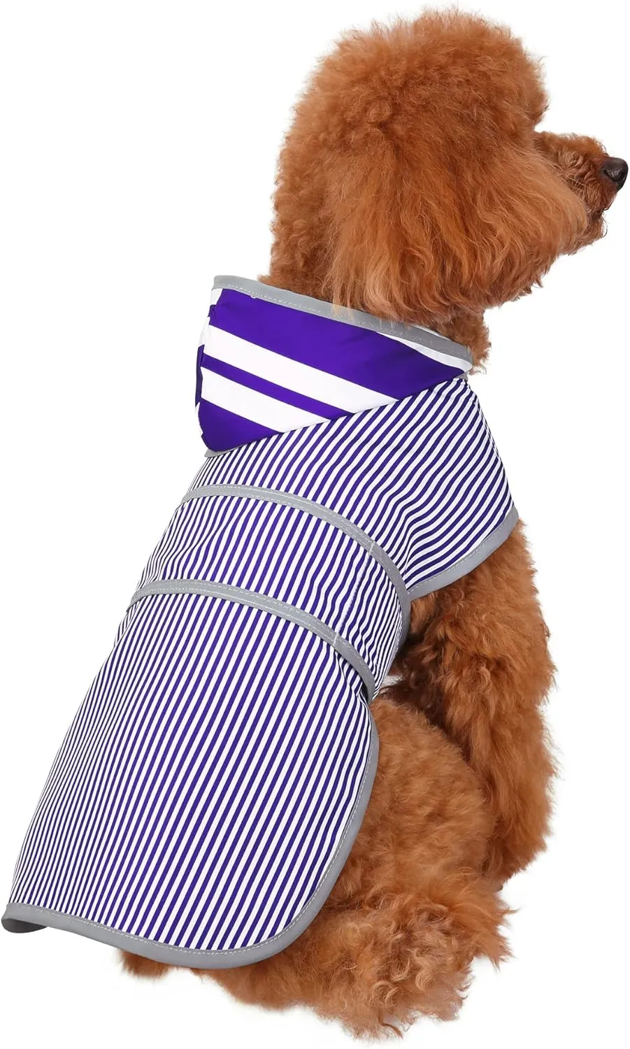 Dogs Raincoat with Hood and Leash Hole, Waterproof Dog Rain Coats for Small Dogs, Reflective Dog Rain Jacket