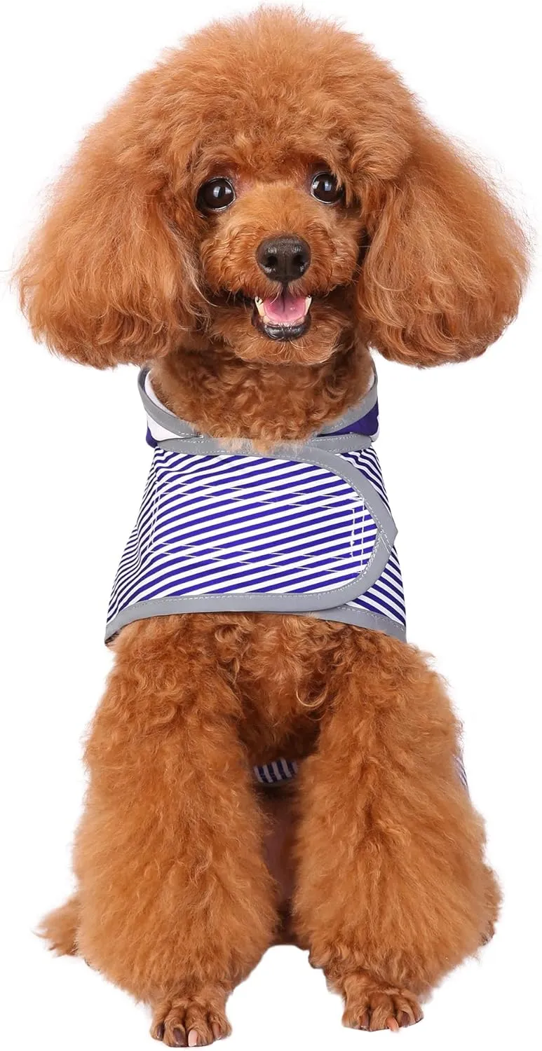 Dogs Raincoat with Hood and Leash Hole, Waterproof Dog Rain Coats for Small Dogs, Reflective Dog Rain Jacket