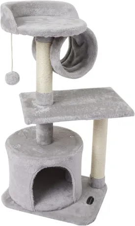 FISH&NAP US01H Cute Cat Tree Kitten Cat Tower for Indoor Cat Condo Sisal Scratching Posts with Jump Platform Cat Furniture Activity Center Play House Grey