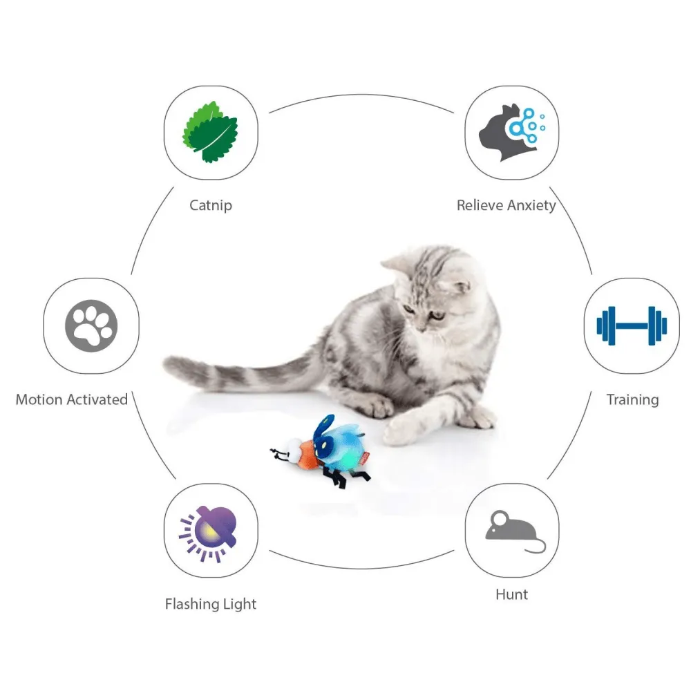 GiGwi Shinning Friends Firefly with LED light and Catnip inside Toy for Cats