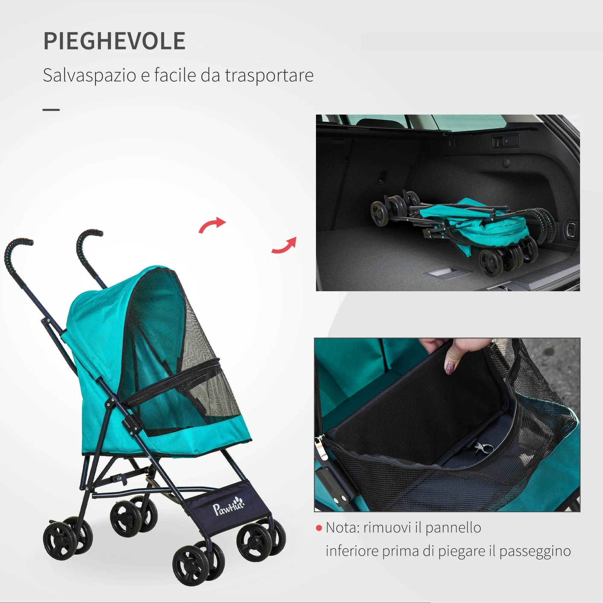 Green Folding Dog Stroller | PAWHUT