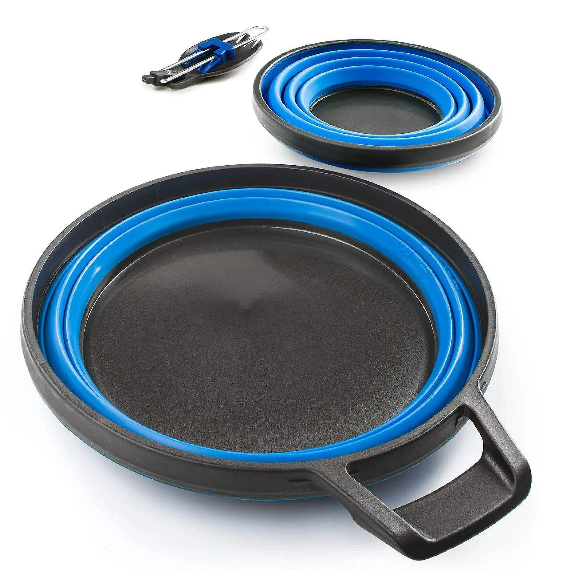 GSI Outdoors Escape 1 Person Table w/ Blue Collapsible Bowl   Cup   Spork