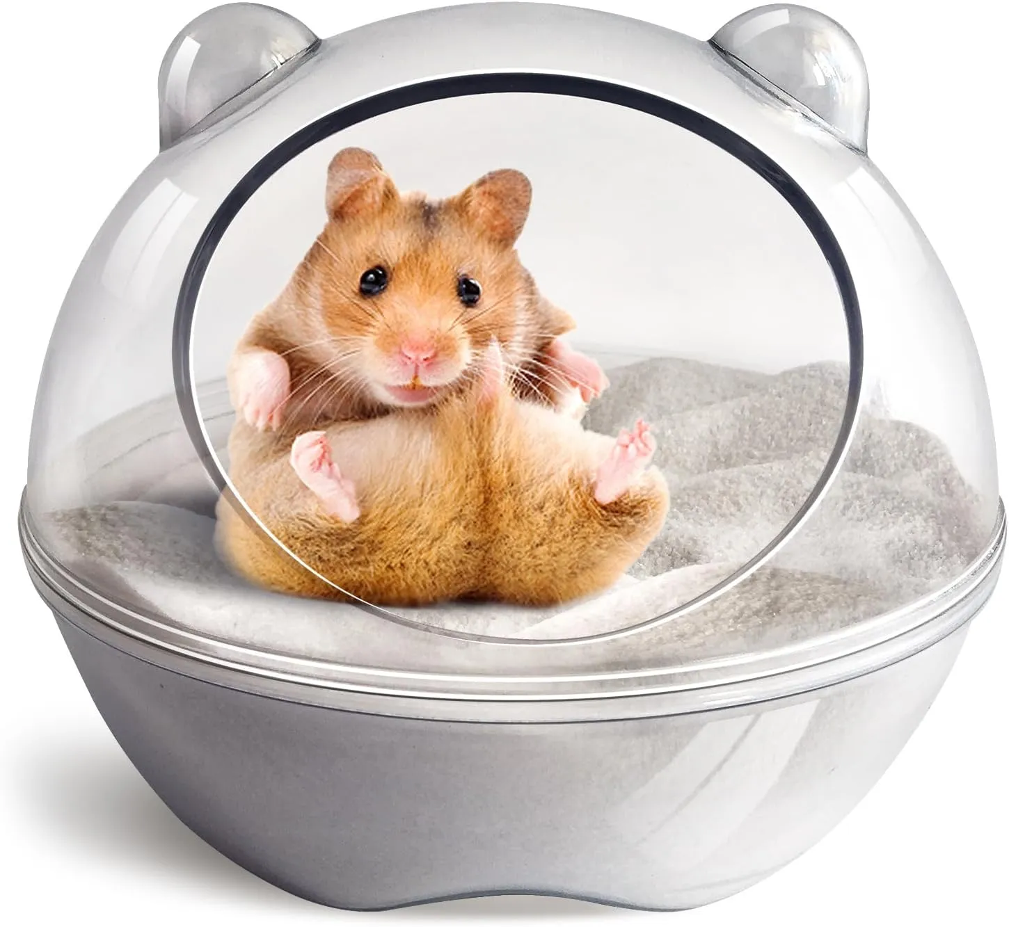 Hamster Bathtub,Hamster Bathroom,Sand Bath Container,Hamster Toilet and Sandbox Dust Bathtub,Hamster Bed,Sand Bath Box for Hamster Cage Accessories (S 4.4x4.4x3.5 inch)