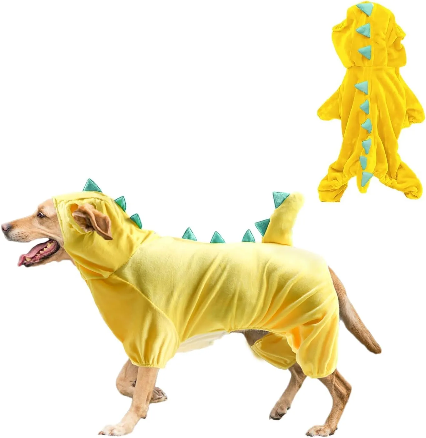 Hotumn Dinosaur Dog Halloween Costume Pet Dino Hoodie for Small Dogs (Small, Yellow)