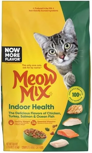 Indoor Health Dry Cat Food, 3.15 Pound Bag, Provides One Hundred Percent Complete and Balanced Nutrition for Adult Cats, Helps Your Cat Maintain A Healthy Weight