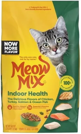 Indoor Health Dry Cat Food, 3.15 Pound Bag, Provides One Hundred Percent Complete and Balanced Nutrition for Adult Cats, Helps Your Cat Maintain A Healthy Weight