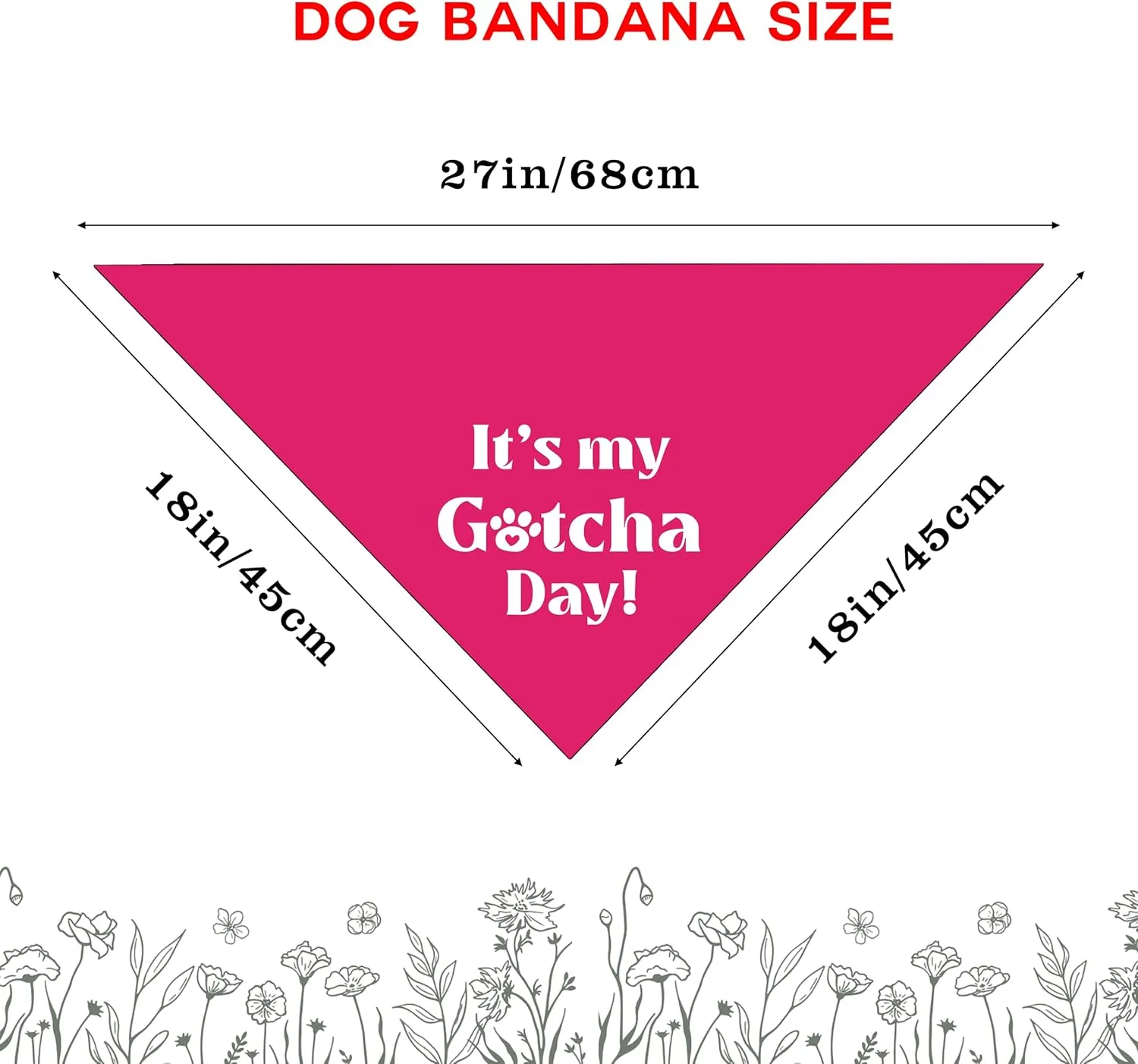 It's My Gotcha Day Dog Bandana Adoption Day Dog Bandana for Dogs Adoption Day Gifts for Dog Lover Puppy Bandanas for Small Medium Cat Dogs
