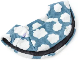 Lesure Donut Dog Bed Cover Small Washable Replacement Cover Jacquard Shaggy Plush for Cute Pet Cat Mat 23x23x8 Inches, Light Blue