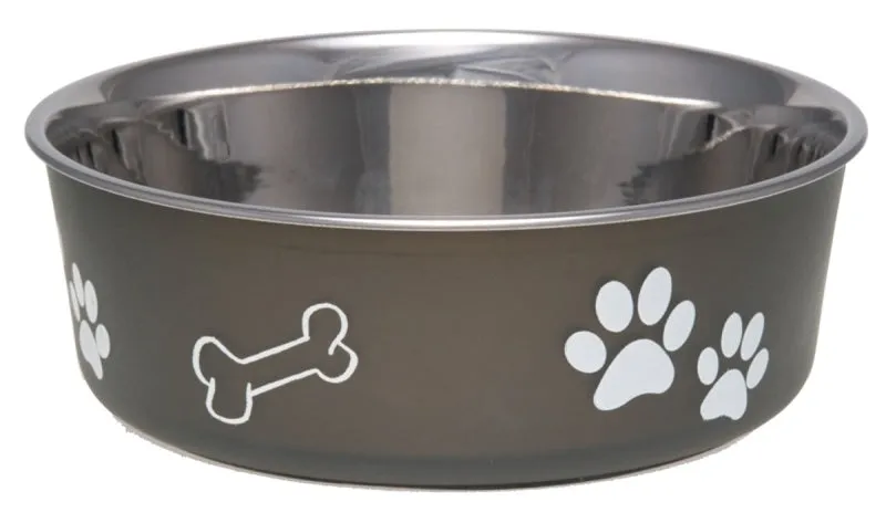 Loving Pets 7406LE Pet Feeding Bowl, L, 52 oz Volume, Polyresin/Stainless Steel, Espresso :EA: QUANTITY: 1