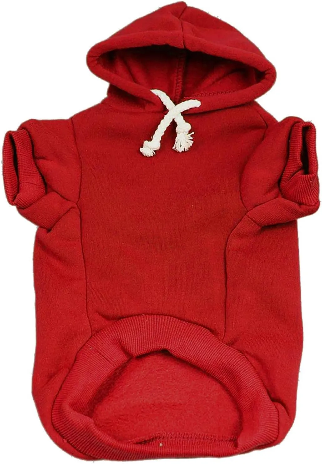 My Human is Wrapped Around My Little Paw Valentine's Day Dog Hoodie Fleece Lined Pullover Sweatshirt with Leash Hole (Red, Large 103)