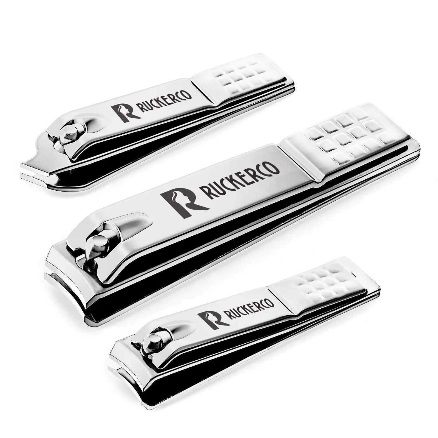Nail clippers set matte stainless steel 3 pcs fingernail clippers &slant edg Toenail Clipper Cutter Metal Case .The best gift nail clippers for men and women (Black)