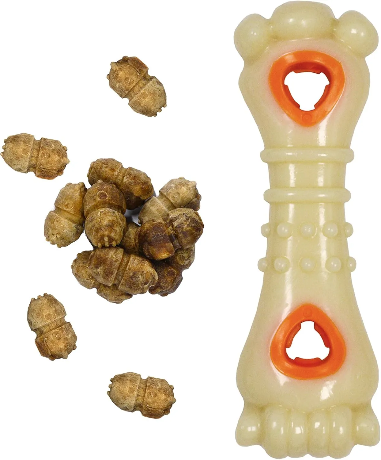 Nylabone Knuckle Bone & Pop-In Puppy Treat Toy Combo Power Chew Toy for Dogs, Dog Toys for Aggressive Chewers, Chicken Flavor, Medium - Up to 35 lbs, 1 Count