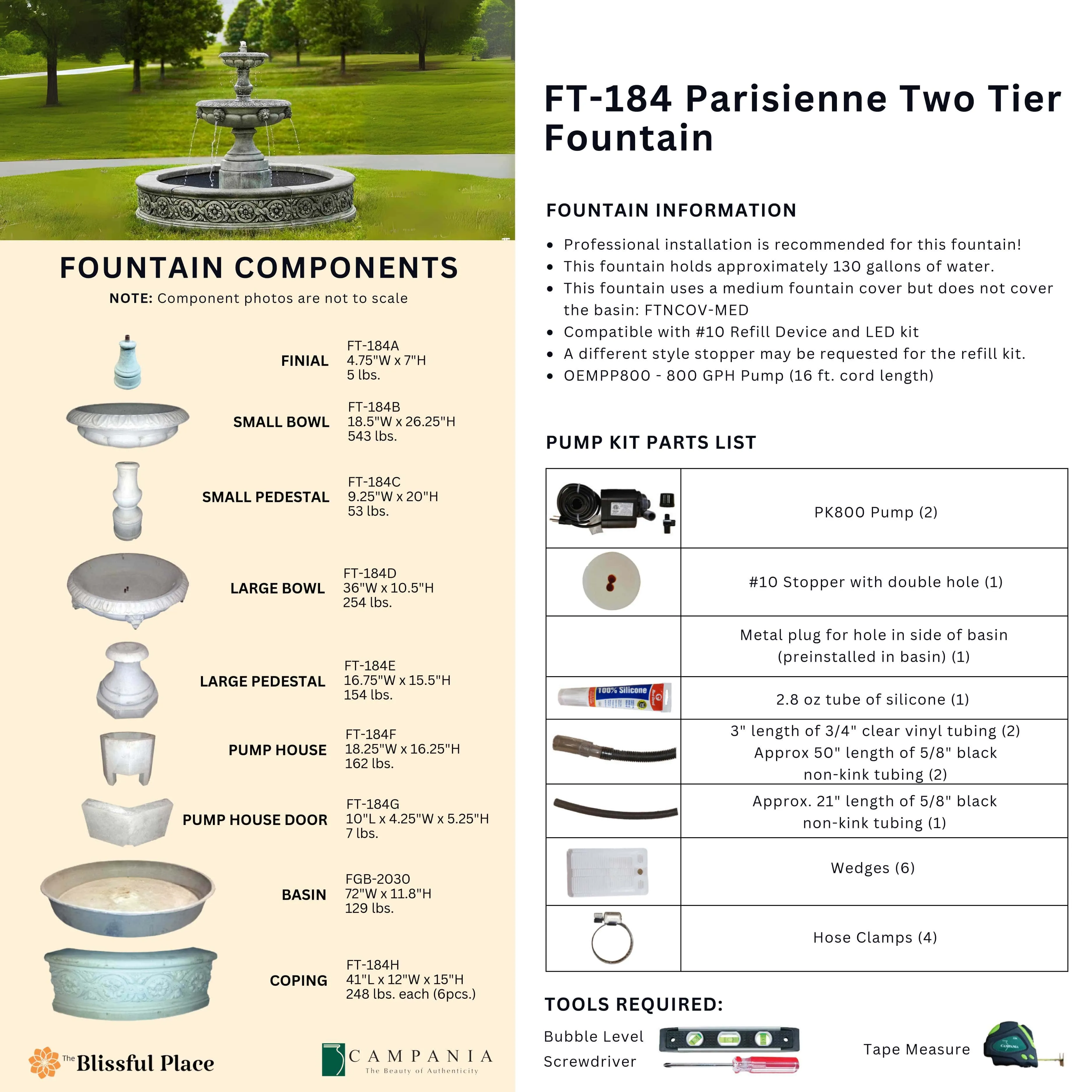 Parisienne Two Tier Fountain Campania International