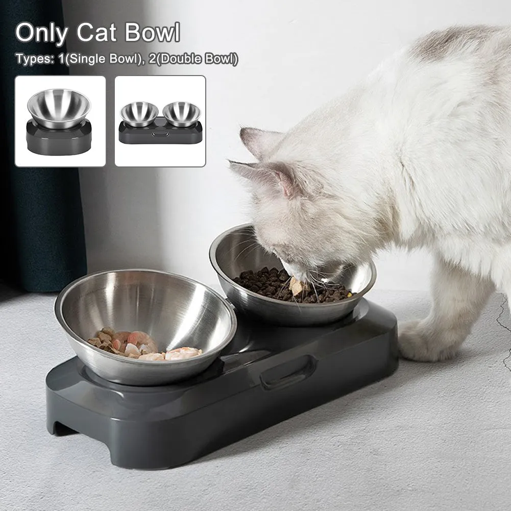 Pet Bowl Feeder Cat Bowl Pet Stainless Steel Dog Bowl Adjustable Inclined Cat Bowl Inclined Water Bowl