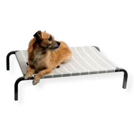 Pet One Leisure Raised Dog Bed Grey & White Small
