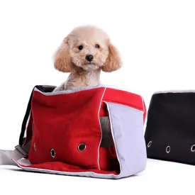 RED BOXY MESSENGER DOG CARRIER BAG