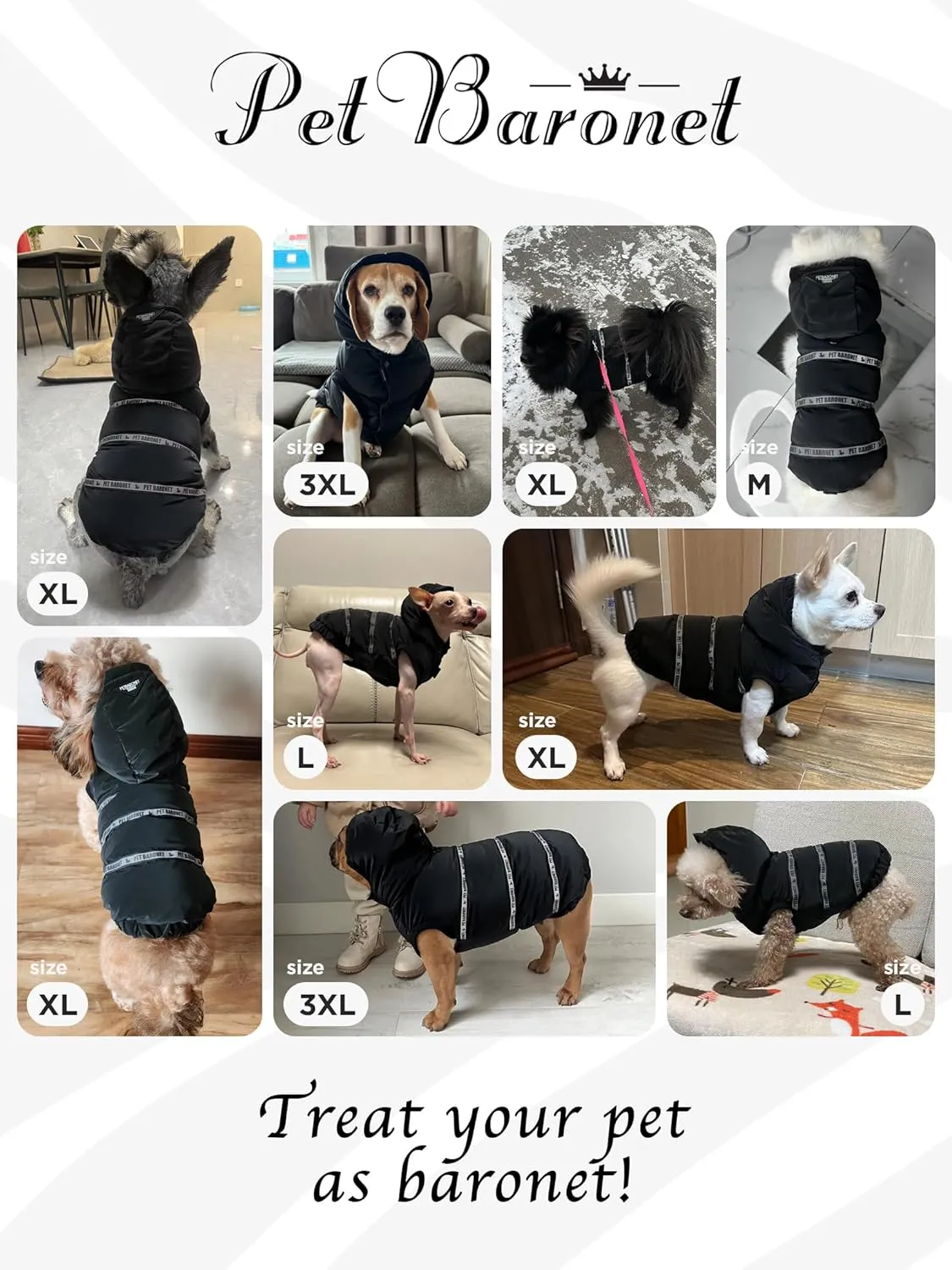 Reflective Warm Dog Coat, Adjustable Jacket With Buckle Turtleneck for Cold Weather, Soft Winter Vest for Small Medium Large Dogs (Large)