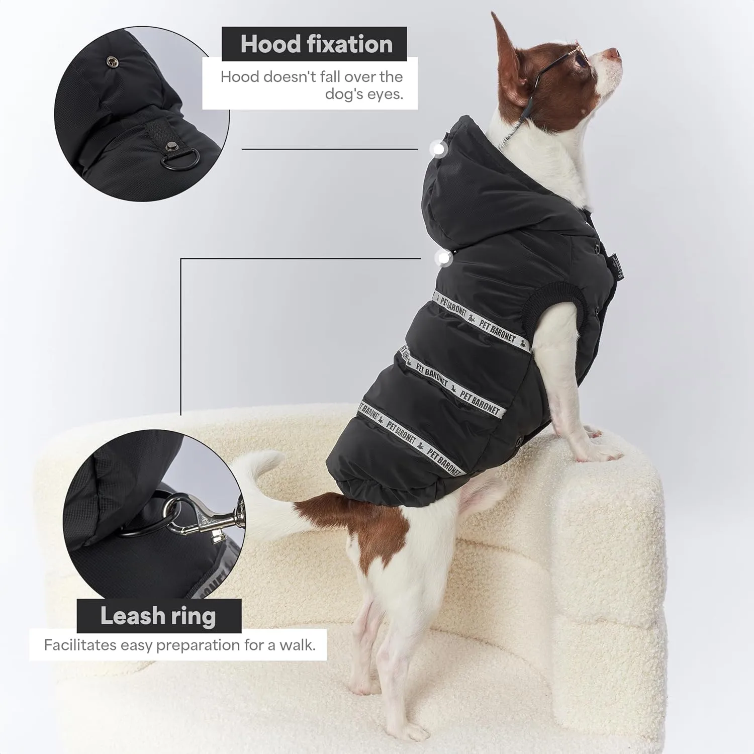 Reflective Warm Dog Coat, Adjustable Jacket With Buckle Turtleneck for Cold Weather, Soft Winter Vest for Small Medium Large Dogs (Large)