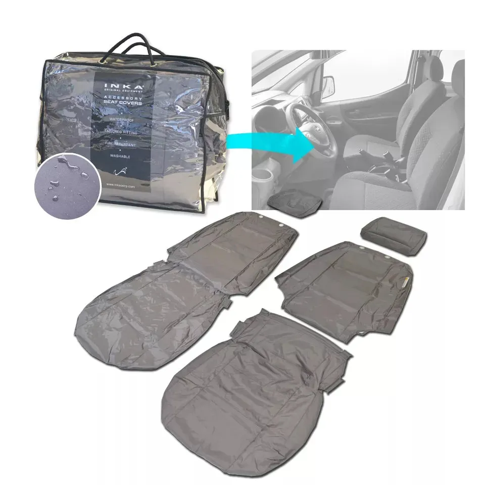 Renault Kangoo Front 1 1 INKA Fully Tailored Waterproof Seat Covers Grey MY08-16
