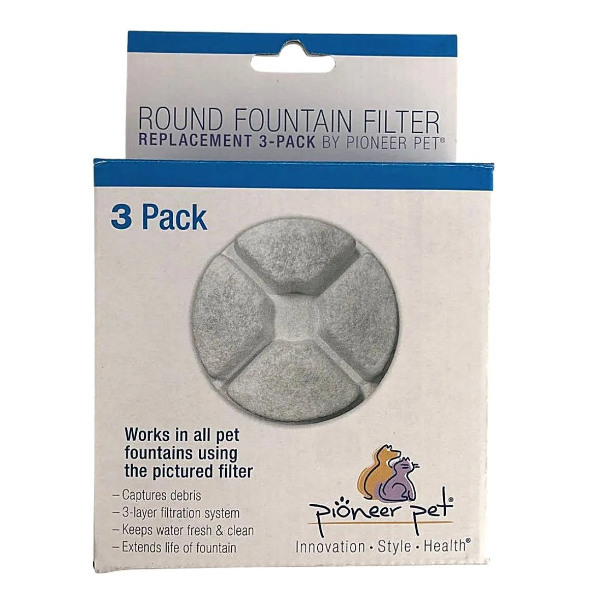 Replacement Filters for the Pioneer Pet Vortex Fountain - Pack of 3