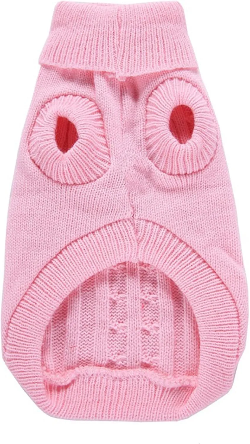 Small Dog Sweaters Knitted Pet Cat Warm Dog Sweatshirt Winter Clothes Kitten Puppy Sweater (Small,Pink)
