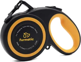 Tangle-Free Retractable Dog Leash | 16 ft Strong Reflective Nylon Tape | One-Hand Brake, Pause, Lock | (Black, Medium5m)
