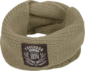 Touchdog Heavy Knitted Winter Dog Scarf, One Size, Khaki