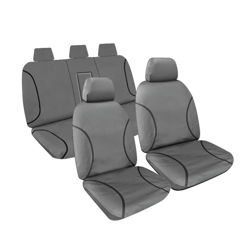 Tradies Full Canvas Seat Covers Suits Mitsubishi Triton (MQ/MR) GLX/GLX /GLX Adas/GLS/Blackline Dual Cab 4/2015-11/2023 Grey