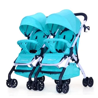 Twin baby stroller lightweight folding can sit reclining detachable second child double child trolley