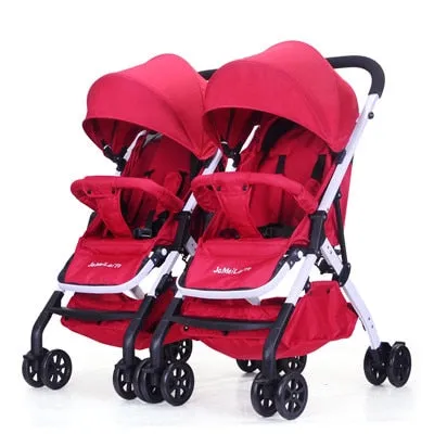 Twin baby stroller lightweight folding can sit reclining detachable second child double child trolley